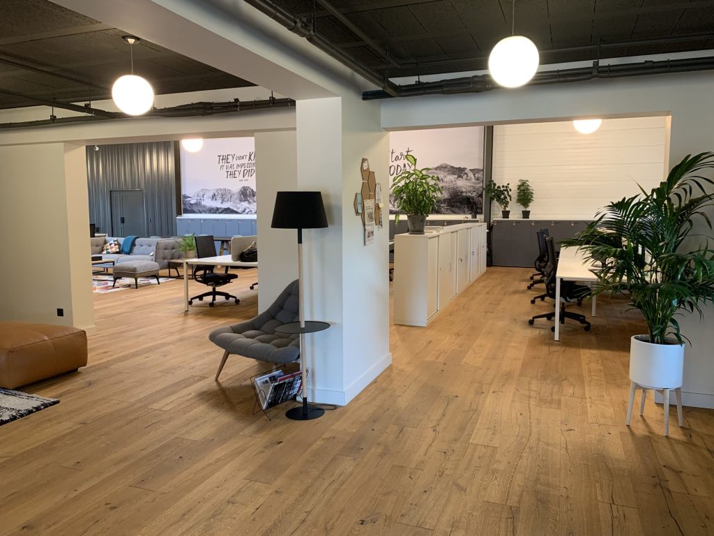 Glass walls in a commercial office
